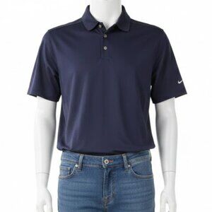 Nike Golf Dri-Fit Mens Medium Navy Blue Short Sleeve Polo Shi